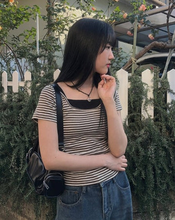 Solid Stripe Short Sleeve T-Shirt
